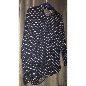 H&M Bow Print Button Down